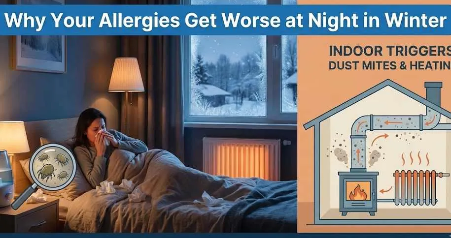 Why Your Allergies Get Worse at Night in Winter (Dust Mites & Heating)